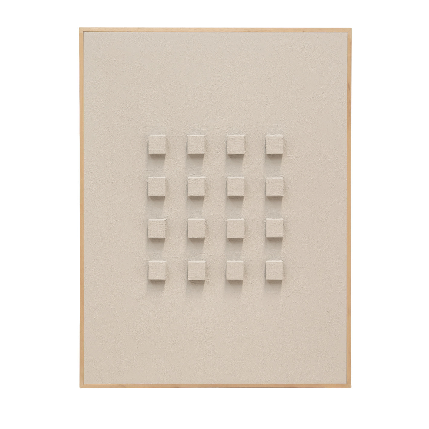 Tableau beige décoratif sur coton avec cadre en bois peint à la main à la peinture à l'huile en différentes tailles