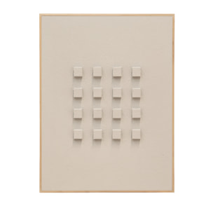 Tableau beige décoratif sur coton avec cadre en bois peint à la main à la peinture à l'huile en différentes tailles