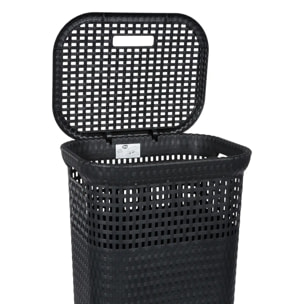 Panier à linge plastique 60L Gris Rattan