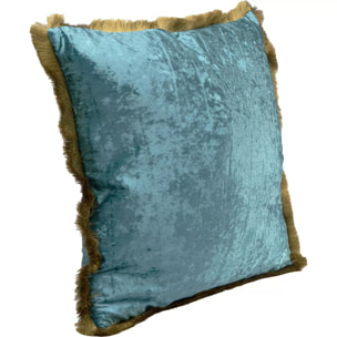 Coussin à franges Cannes 55x55cm bleu pétrole Kare Design
