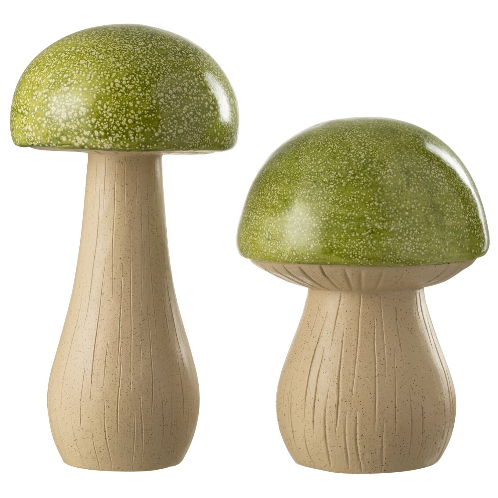 J-Line décoration Champignon Extérieur - polyrésine - vert - 2 pièces