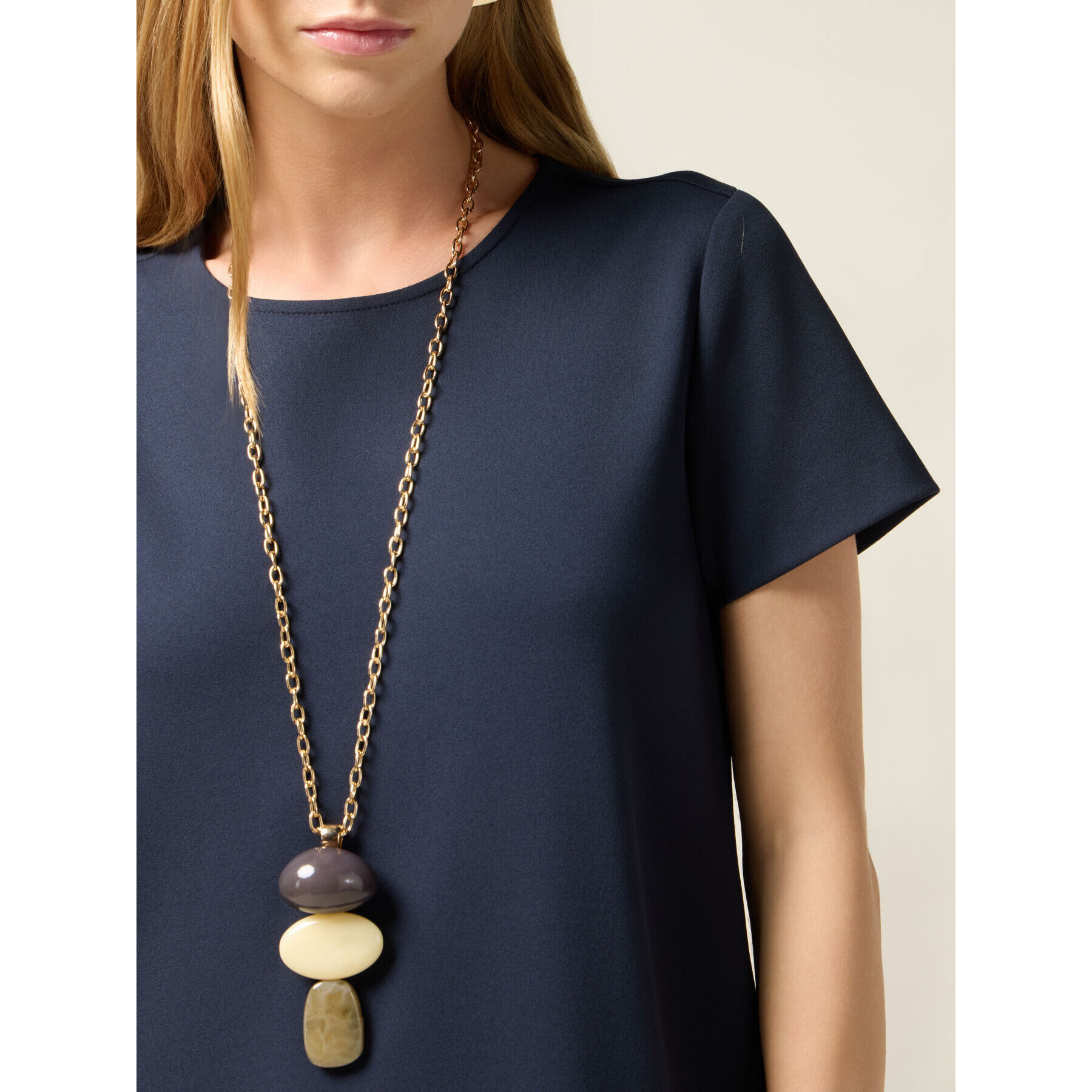 Oltre - Vestido regular en tejido fluido - Azul