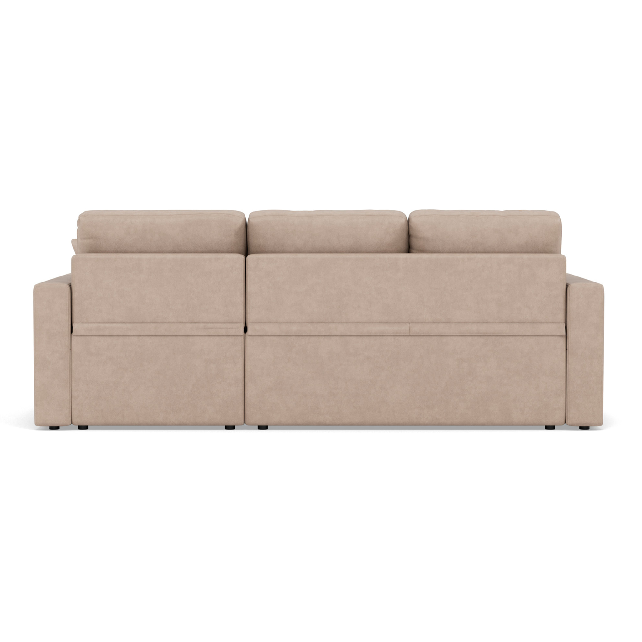 Cyrus - Canapé d'angle réversible 4 places - convertible avec coffre - en simili - Beige