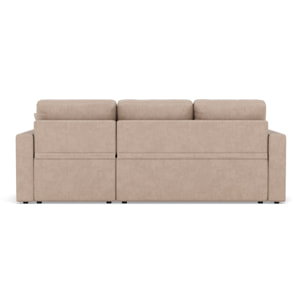 Cyrus - Canapé d'angle réversible 4 places - convertible avec coffre - en simili - Beige