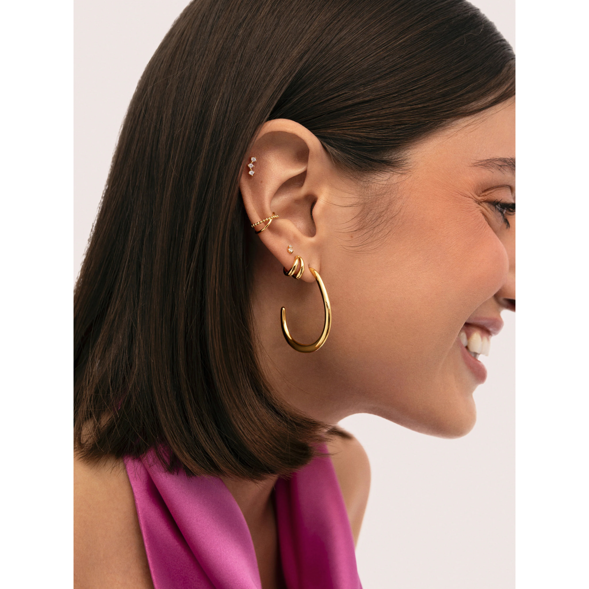 Pendientes Aro Bulky Acero Baño Oro