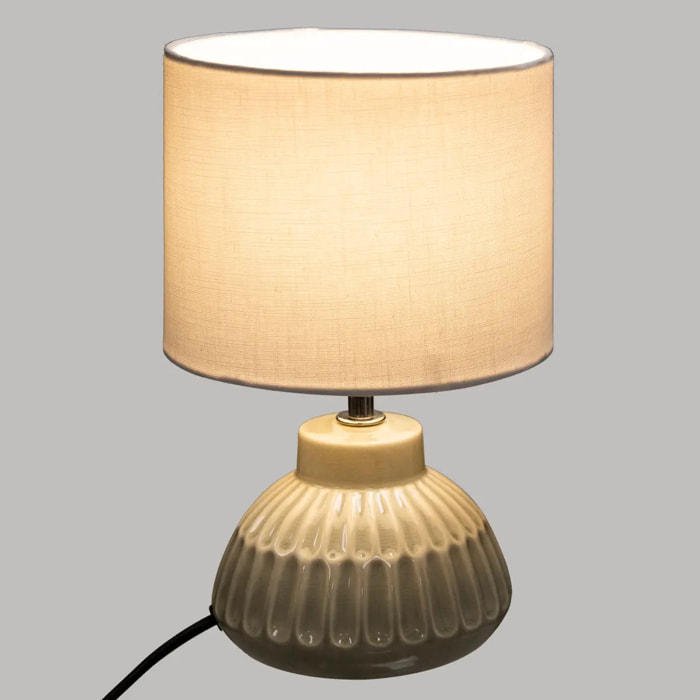 Lampe "Pati" - beige et blanc - céramique H28 cm