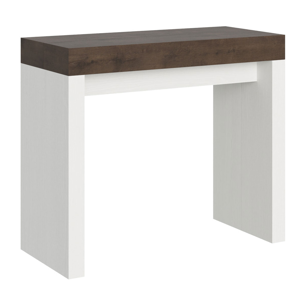 Console Roxell cm.90x42 (extensible à 300) dessus Noyer structure Frêne Blanc