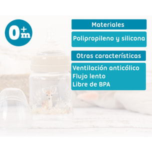 BIBERÓN ANTICÓLICO 150ML CIERVO BEIGE