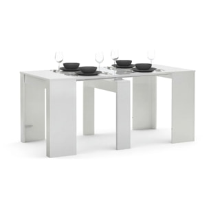 Mesa consola extensible en blanco 50-235x90 cm Denis Blanco