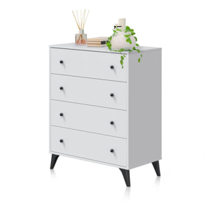 Cómoda Iconic Blanco Artik (Blanco Mate) - Negro