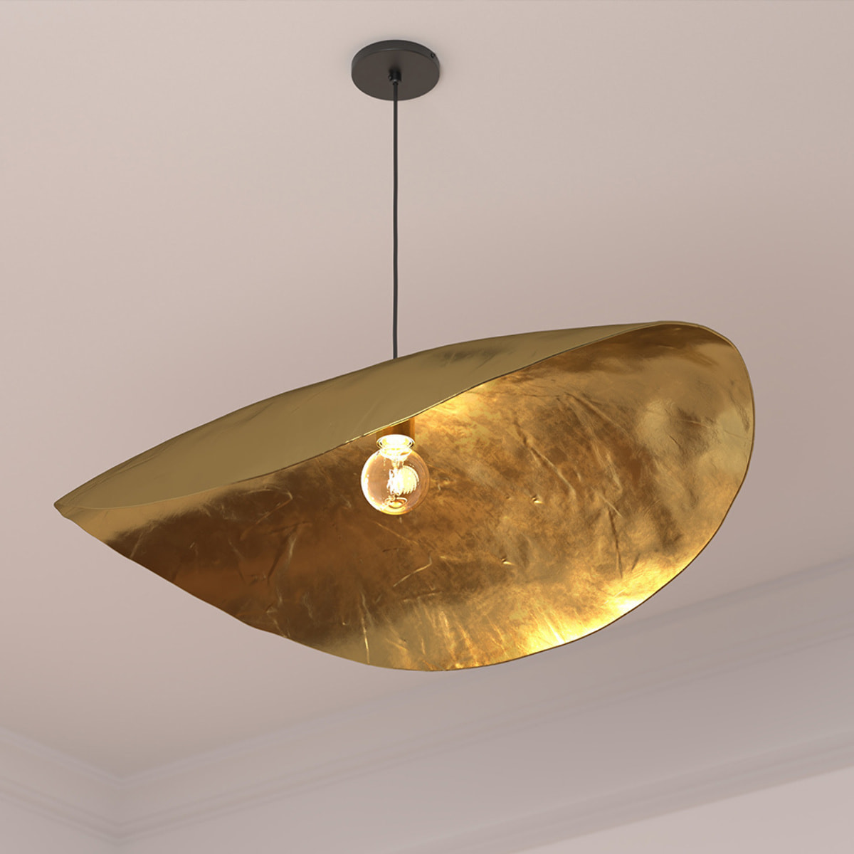 Suspension "Arlo" - doré - métal D80 cm