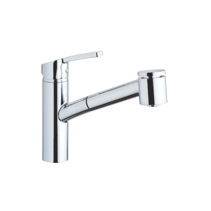 PAINI Mitigeur cuisine Hoby Bow 2 jets Bec bas chrome douchette extractible