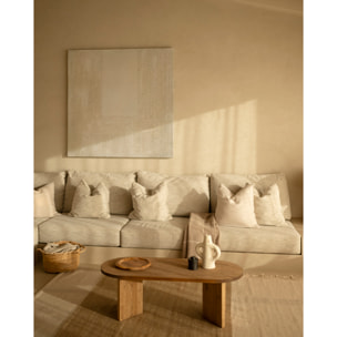 Mesa de centro de madera maciza en tono roble oscuro de 120cm Alto: 40 Largo: 120 Ancho: 50