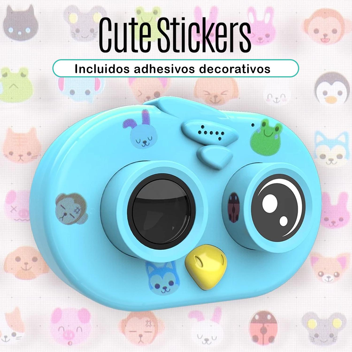 Cámara de fotos y videos para niños diseño pajarito. Full HD1080 y 12 megapíxeles