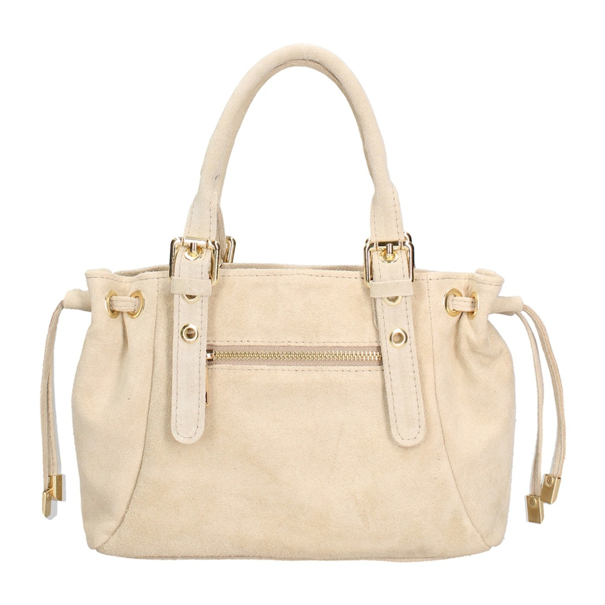 Borsa a mano da donna Made in Italy - Modello Elara Nova - Pelle scamosciata - 14.0 x 8.0 x 25.0 cm