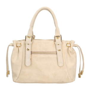 Borsa a mano da donna Made in Italy - Modello Elara Nova - Pelle scamosciata - 14.0 x 8.0 x 25.0 cm