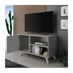 Mueble TV Wind 100 Gris cemento - Blanco Artik (Blanco Mate)