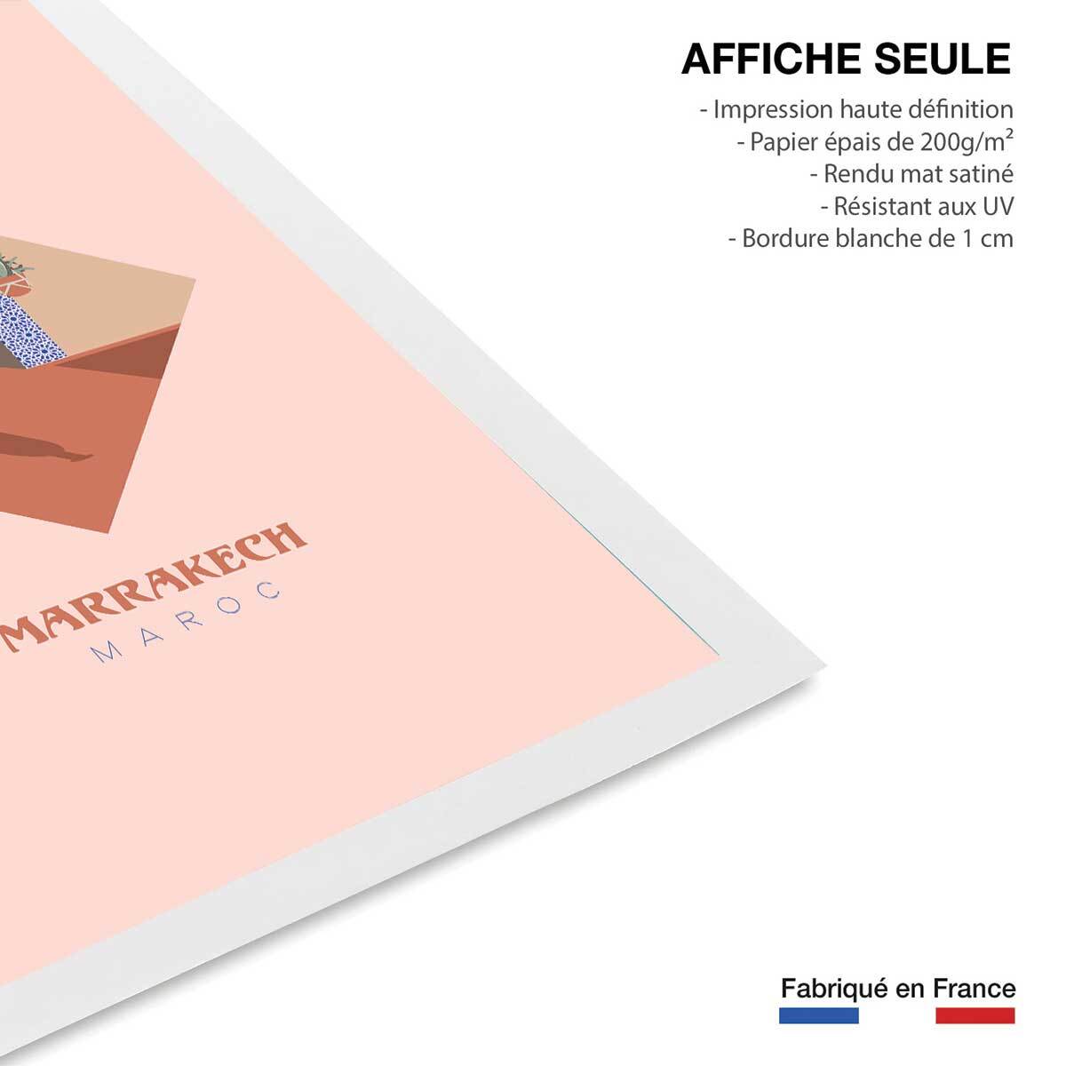 Affiche illustration graphique marrakech maroc Affiche seule