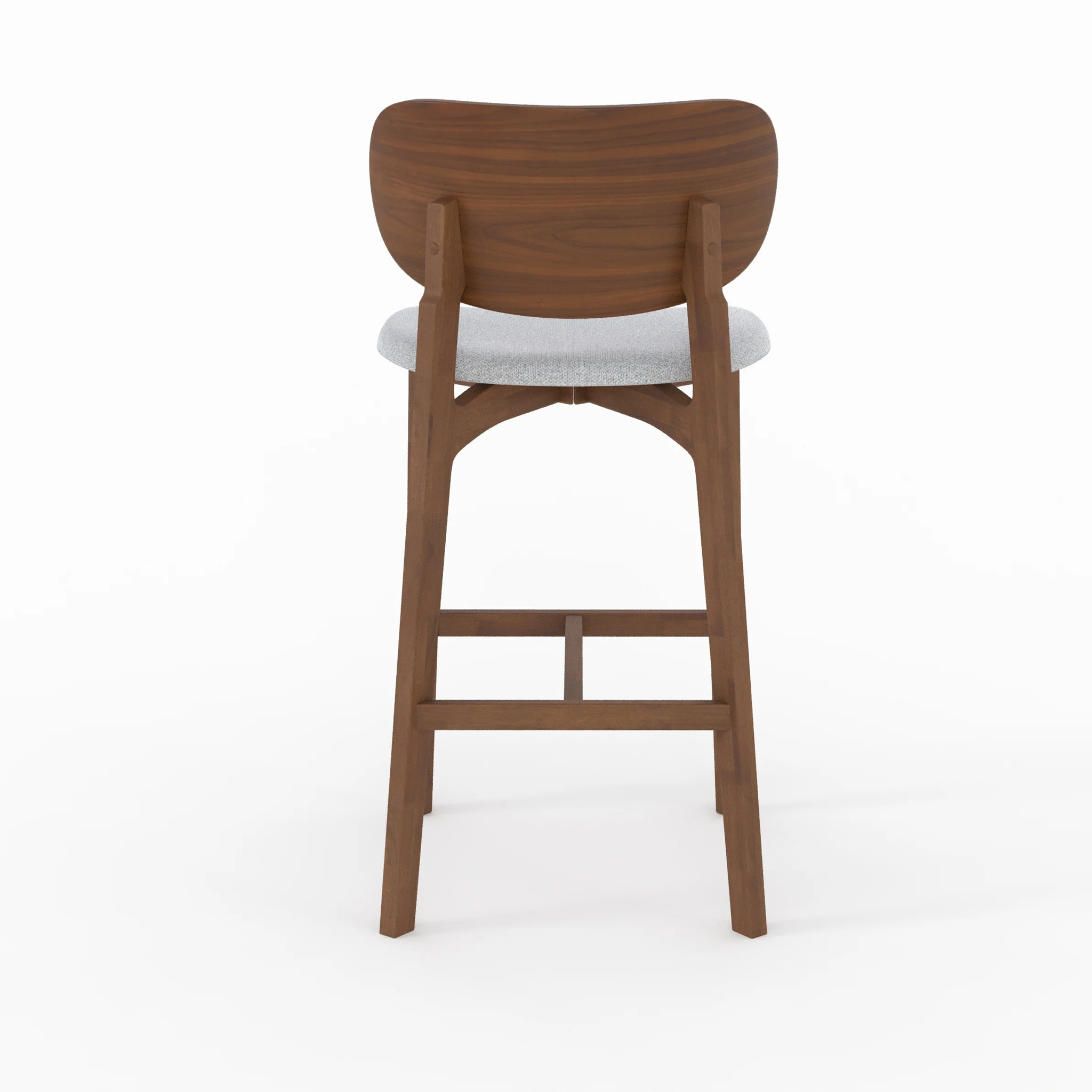 Lot de 2 chaises pour îlot central 66 cm en bois et tissu gris clair - Aria