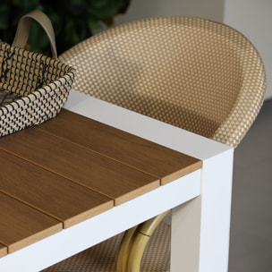 Table d'extérieur en polywood et aluminium blanc 230cm BARI