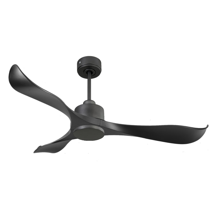 Ventilateur de plafond Réversible  Thermostat Wifi Moteur à courant continu Toits en pente Télécommande Adaptateur 2/3 Lames Hypersilence Mémoire