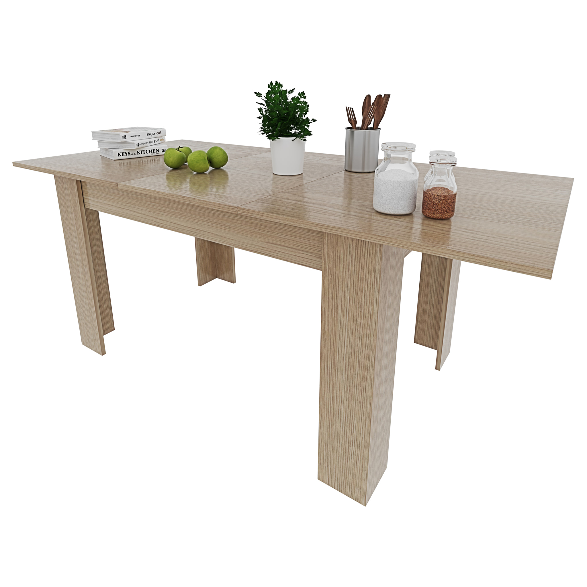 Tavolo da Pranzo Allungabile Estensibile Fino a 190 cm Tavolino Per 6 Persone Salotto Soggiorno Salone Design Moderno 190 x 78 x 90 cm Rovere