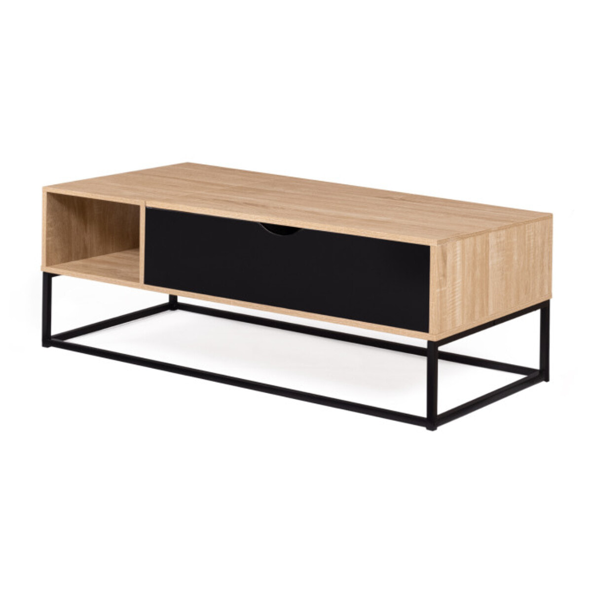 Table basse Memphis relevable bois et noir