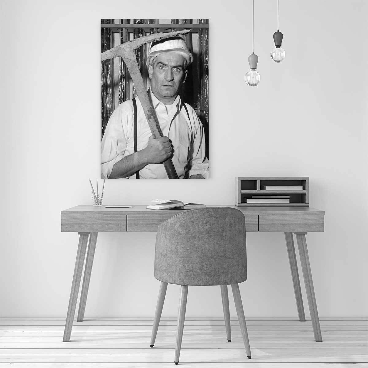 Tableau louis de funes en tournage Toile imprimée