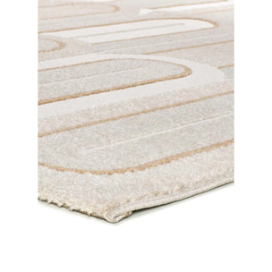 FLORA Alfombra geométrica con relieve en tonos beige, varias medidas disponibles