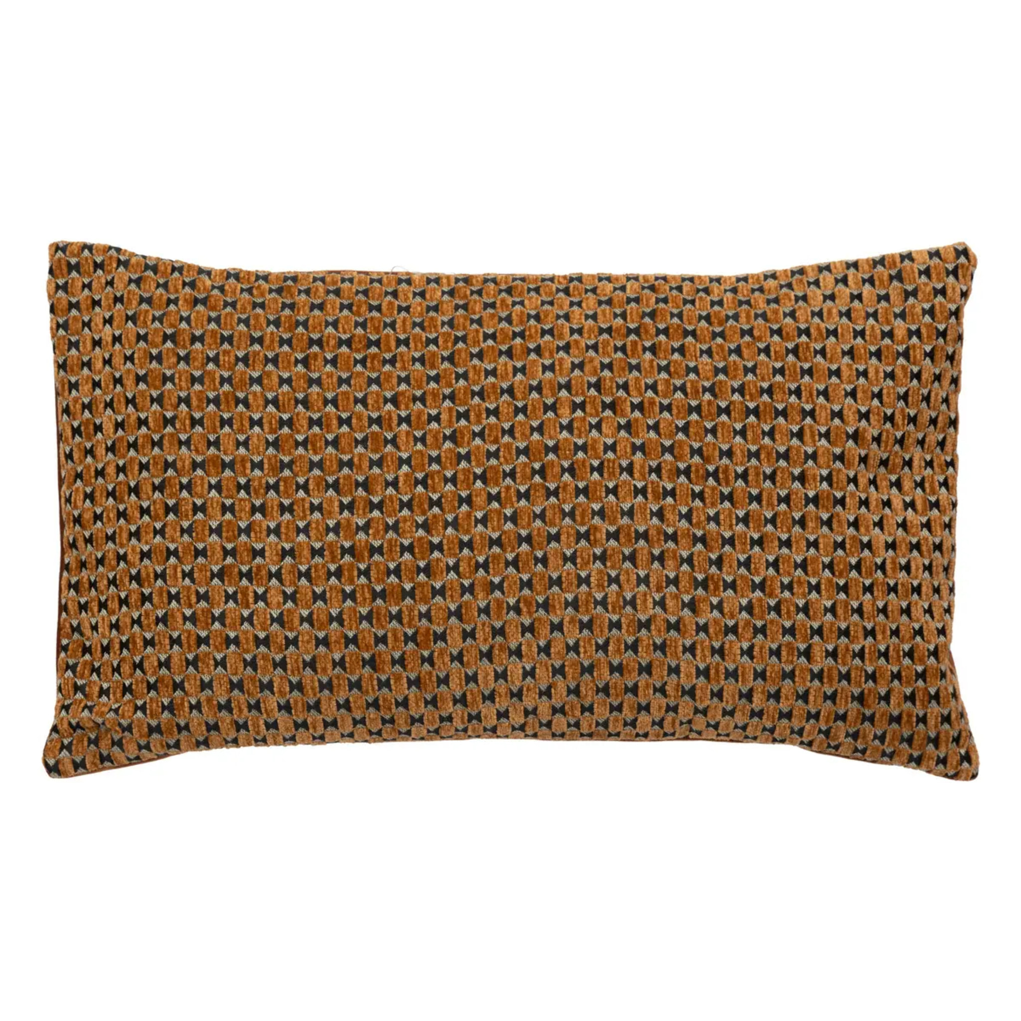 Coussin jacquard Zaika marron 30x50cm