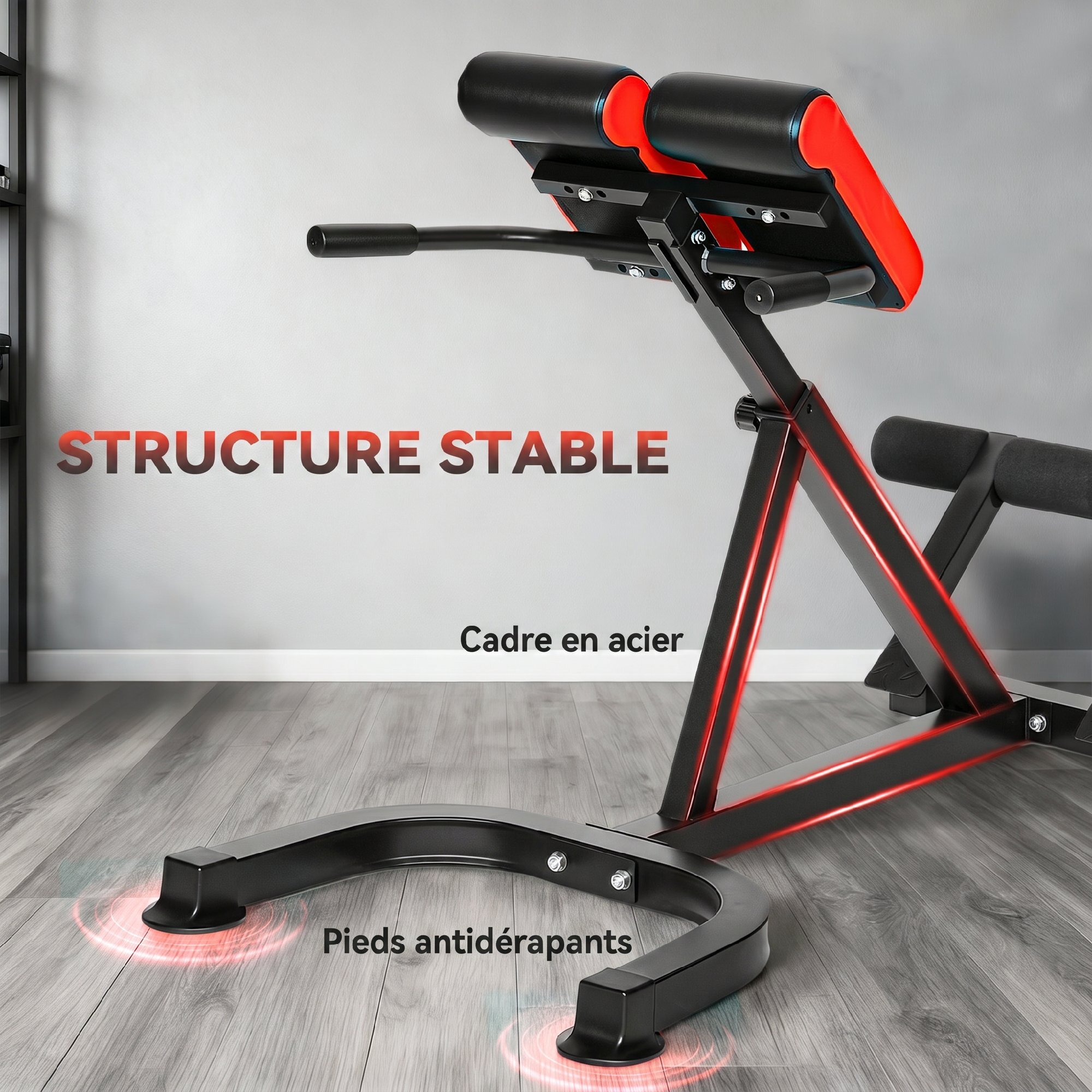 Banc de musculation réglable 5 niv. - banc lombaire - banc hyperextension
