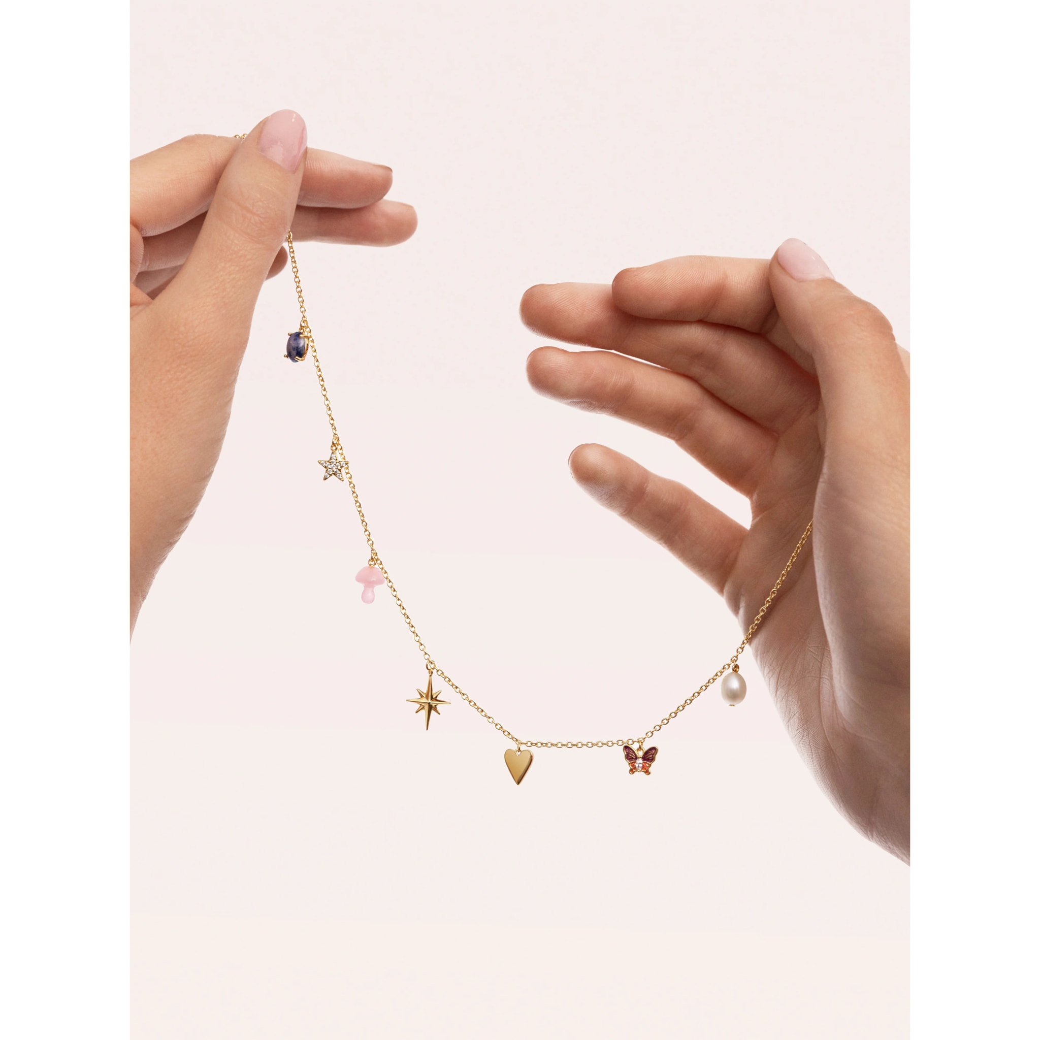 Collana Multicharms Fairy Tale Placcato Oro