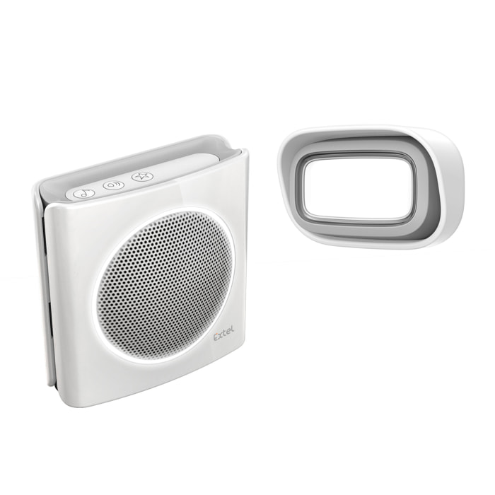 Carillon sans fil à piles personnalisable portée 200m. six sonneries diBi Flash coloris blanc - Extel - 081735