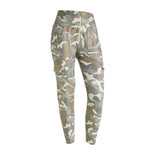 Pantaloni WR.UP® cargo in jersey camouflage effetto lurex