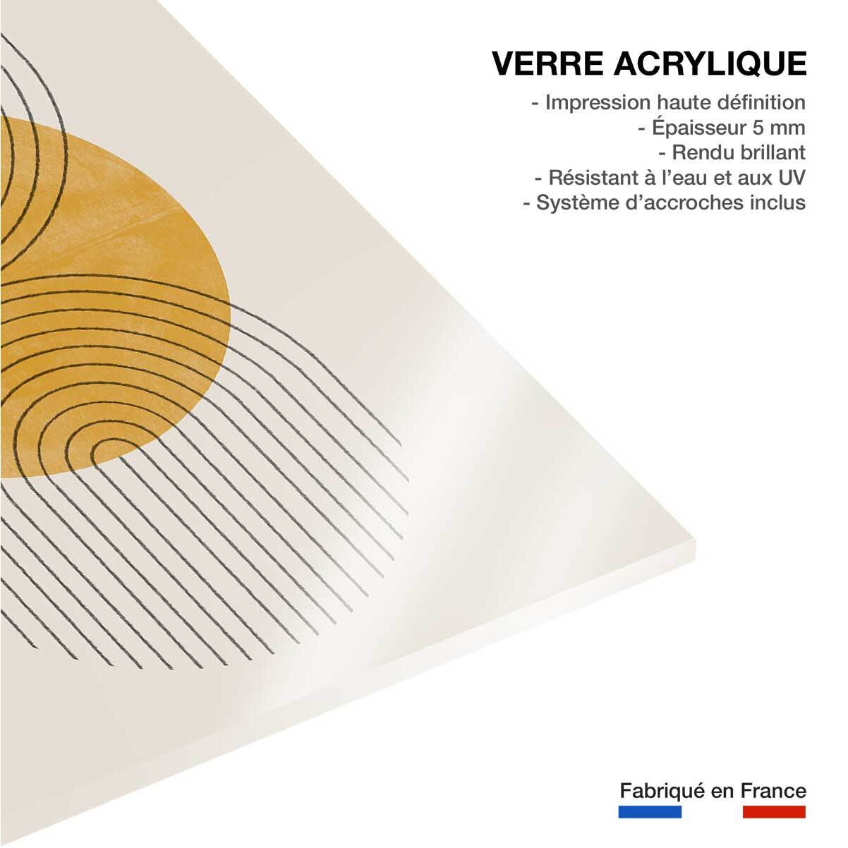 Tableau organique perfect point yellow  Tableau plexiglas