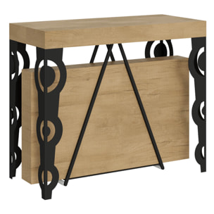 Consolle allungabile 90x40/196 cm Aceres Small quercia natura telaio antracite