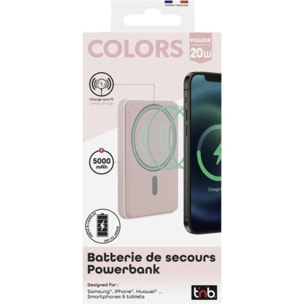 Batterie externe TNB 5000 mAh MagSafe rose
