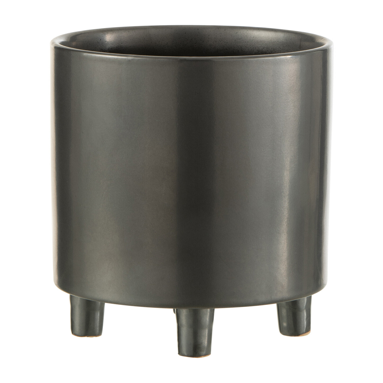 J-Line cache-pot Smoke - céramique - gris/noir - large - Ø 20.5 cm