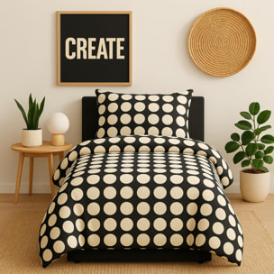 Set 3pzs funda nordica individual: funda nordica (150x220cm w/ 30cm solapa) + sabana bajera (90x200 w/ 30cm solapa) + almohada (50x50cm) 100% algodon