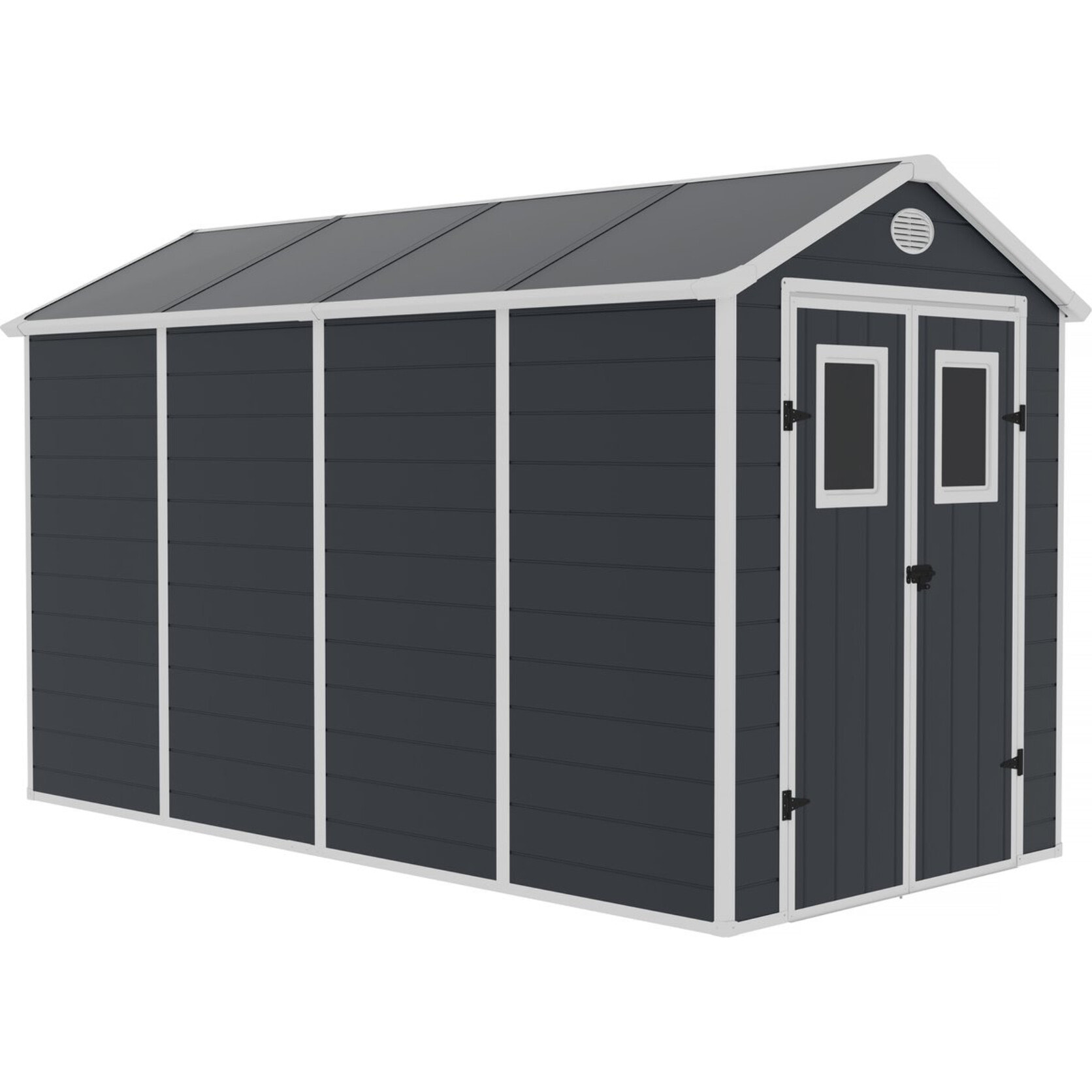Abri de jardin résine "Texas" - 5.23 m² - kit d'ancrage inclus  - Anthracite