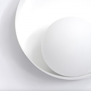 Lampada a parete Kido in acciaio bianco opaco