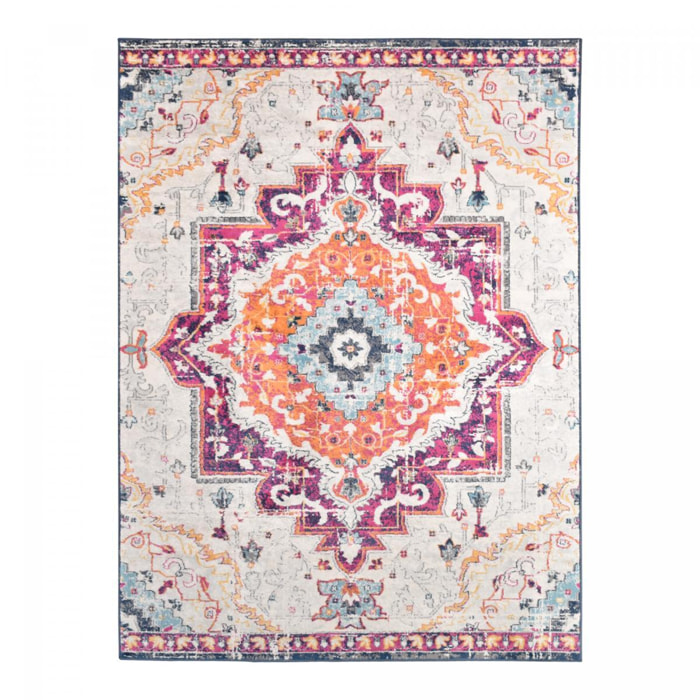 Tapis Lavu motif médaillon traditionnel oriental