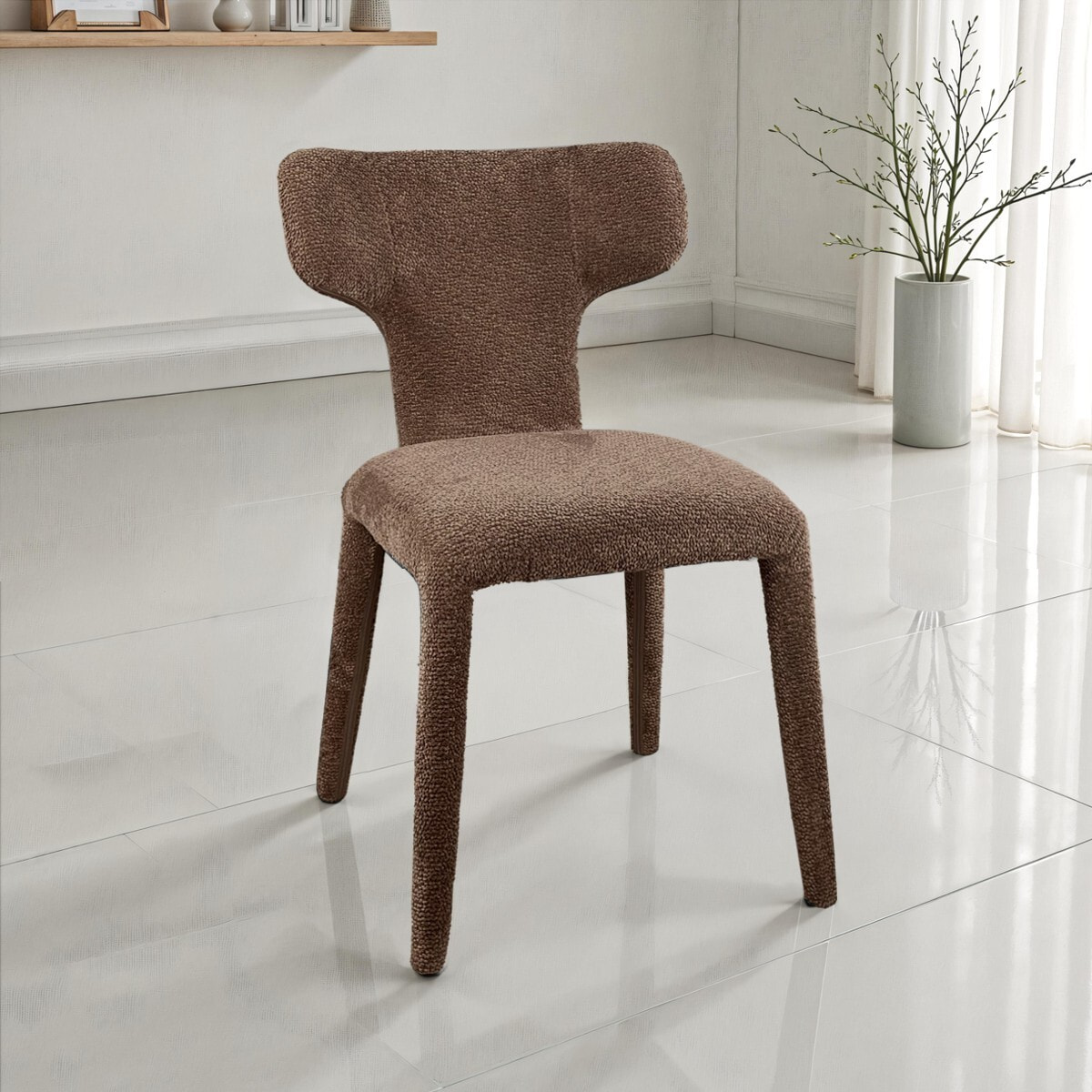 Lot de 2 chaises de salle à manger Tomasucci HERD, en tissu, marron, 60 × 50 × 81 cm