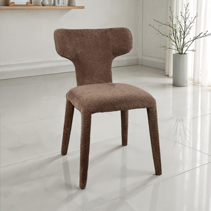 Lot de 2 chaises de salle à manger Tomasucci HERD, en tissu, marron, 60 × 50 × 81 cm