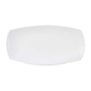 DAM VASSOIO IN PORCELLANA FORMA 41 CM 42x21x2 Cm. Colore bianco