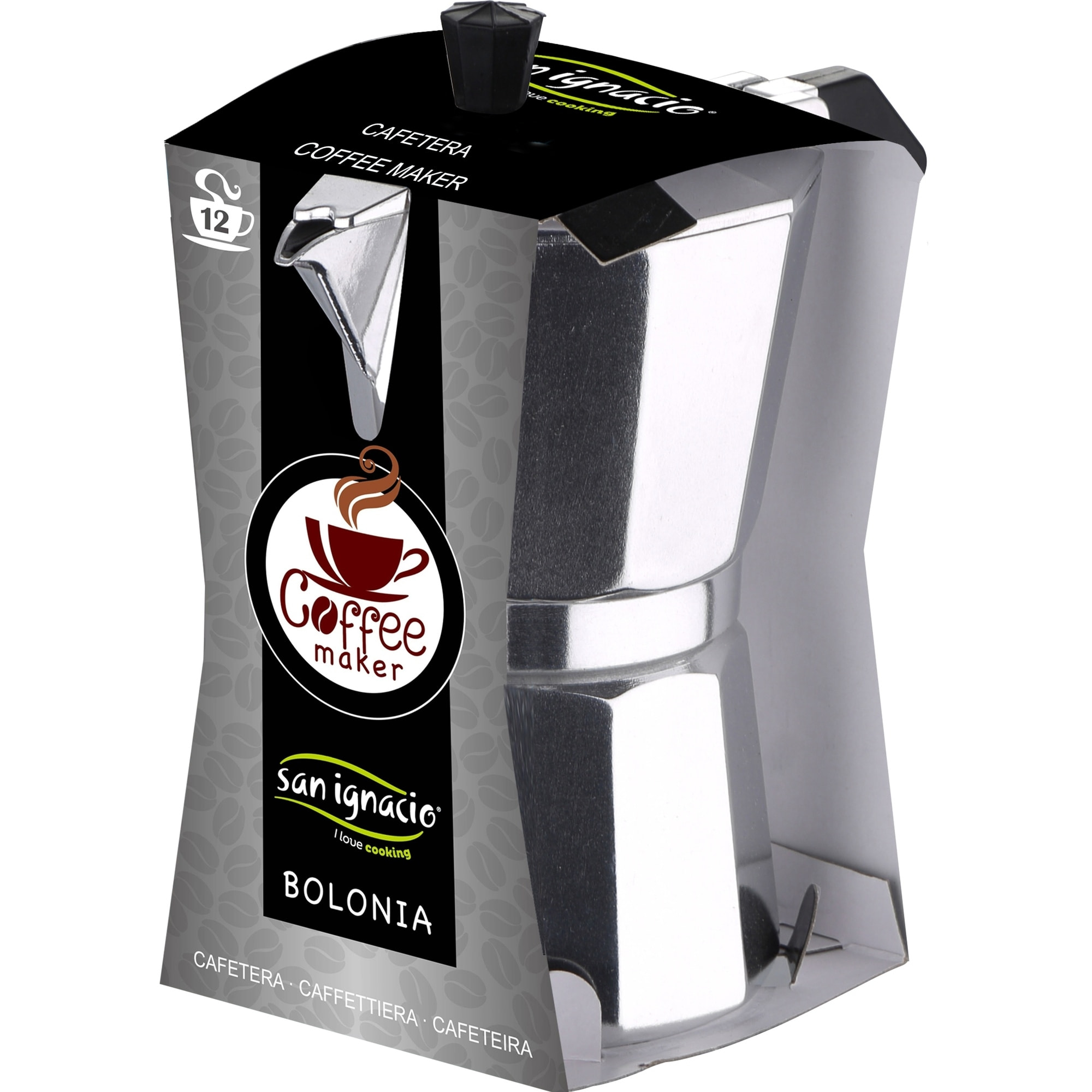 Cafetera 12t alu bolonia