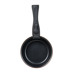 juego de 3 cazos ø16ø18ø20cm aluminio prensado en 3 colores + mango extraíble