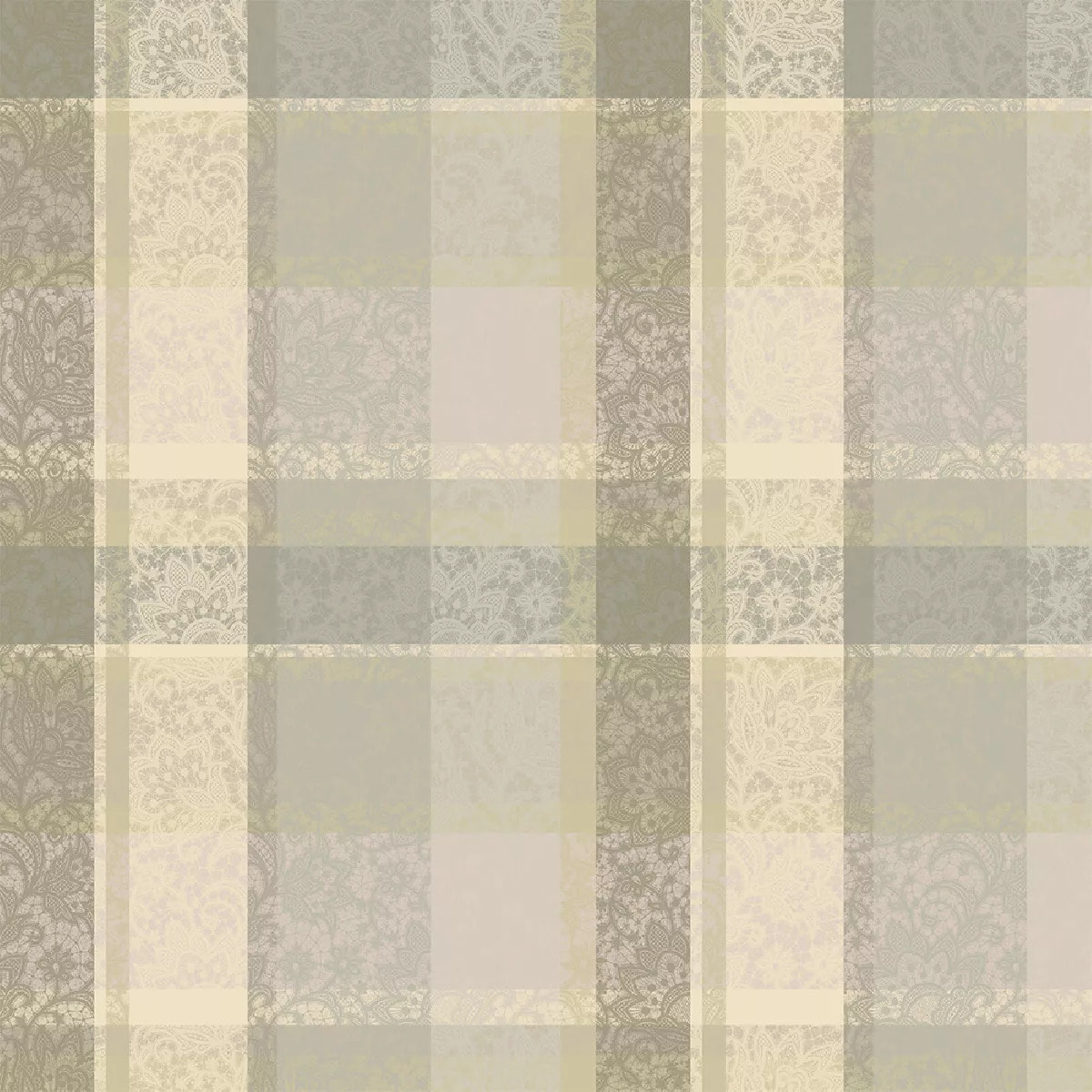 Nappe pur coton enduit motif jacquard beige Mille dentelles naturel