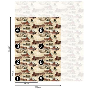 Carta da Parati Western nel Deserto Beige
