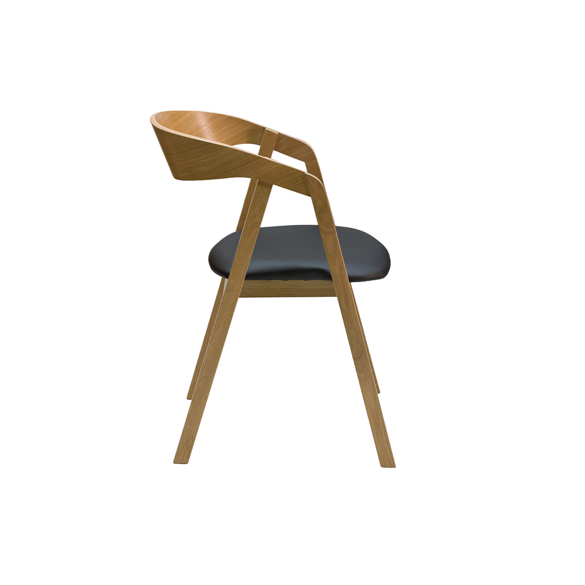 Chaises scandinaves empilables en bois clair chêne et assises noires (lot de 2) LOVA